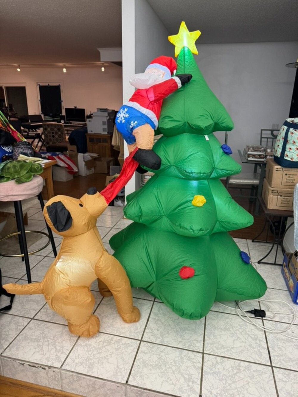 6ft GOOSH Inflatable Santa and Dog Christmas Tree Scene